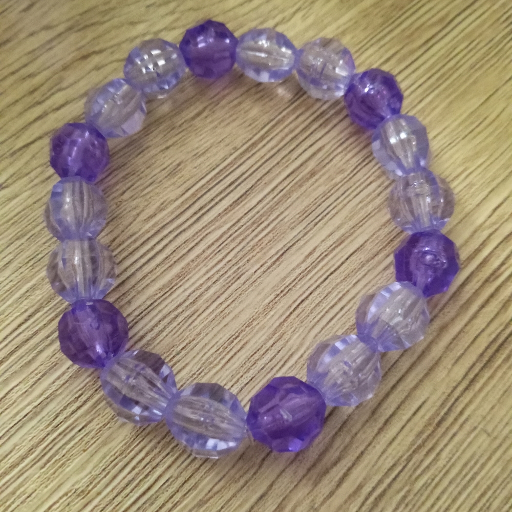 hand crafted Lilac and purple beaded crystal statement bracelet